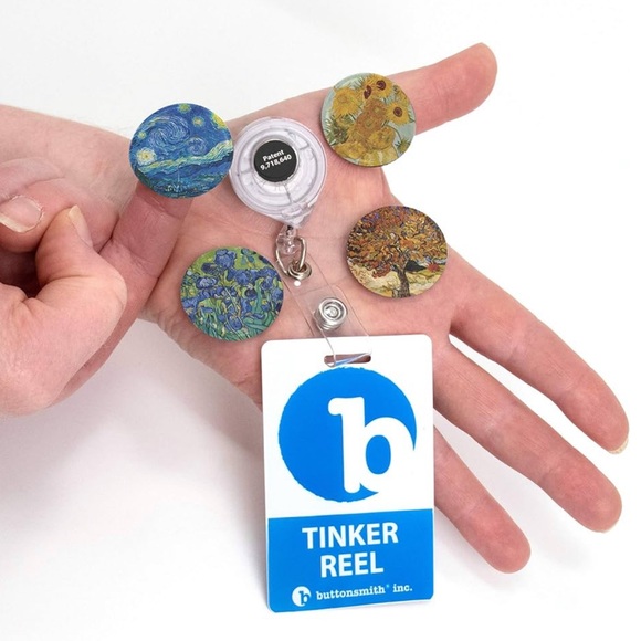 Buttonsmith Van Gogh Tinker Reel Retractable Badge Reel 🎨 - Picture 3 of 7